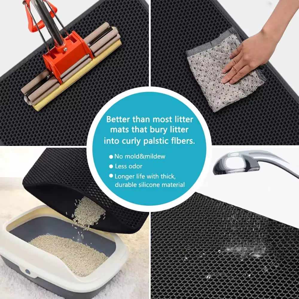 Double Layer Waterproof Cat Litter Mat – Non-Slip